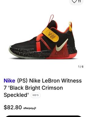 Nike LeBron Witness 7 Kids Basketball Shoe - Black & Bright Crimson